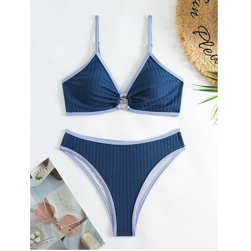Ensemble soutien-gorge côtelé et bikini taille haute Berg-Feldt pour femme