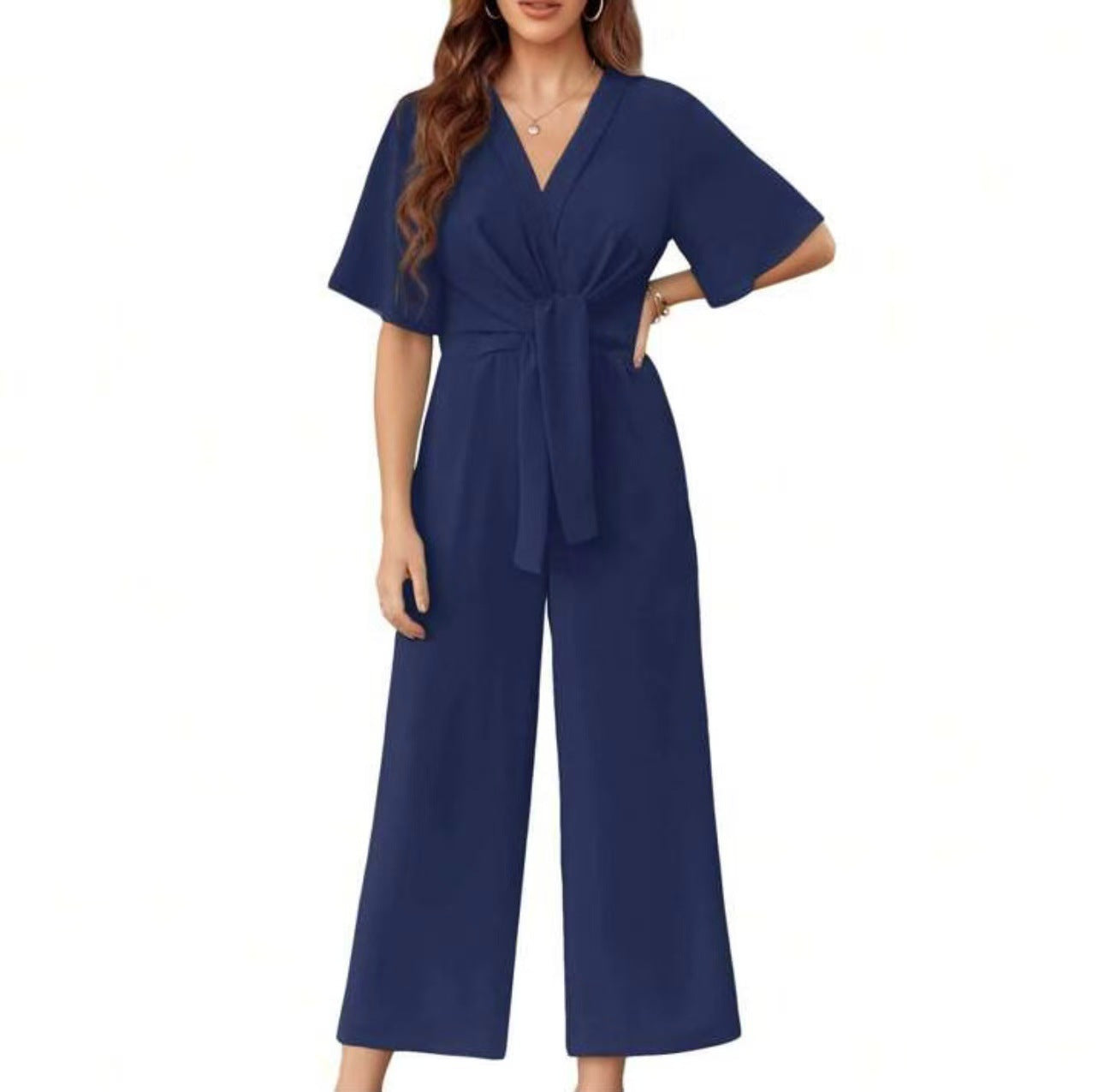 Combinaison élégante à nouer avec jambes larges et ceinture pour femme Berg-Feldt