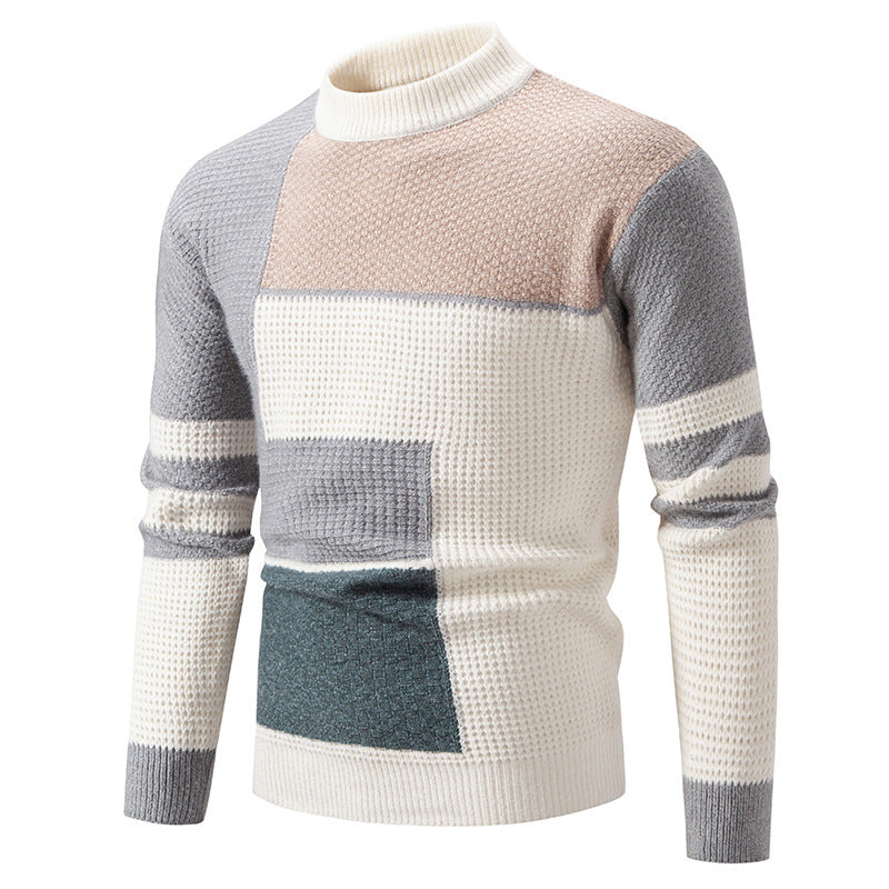 Herren modischer Pullover mit strukturiertem Farbblockdesign Berg-Feldt