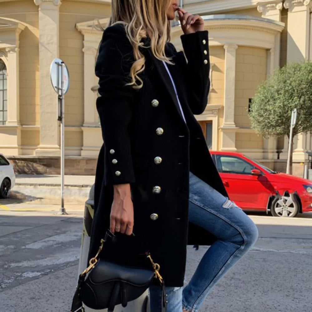 Manteau dame élégant à double boutonnage avec des accents classiques Berg-Feldt