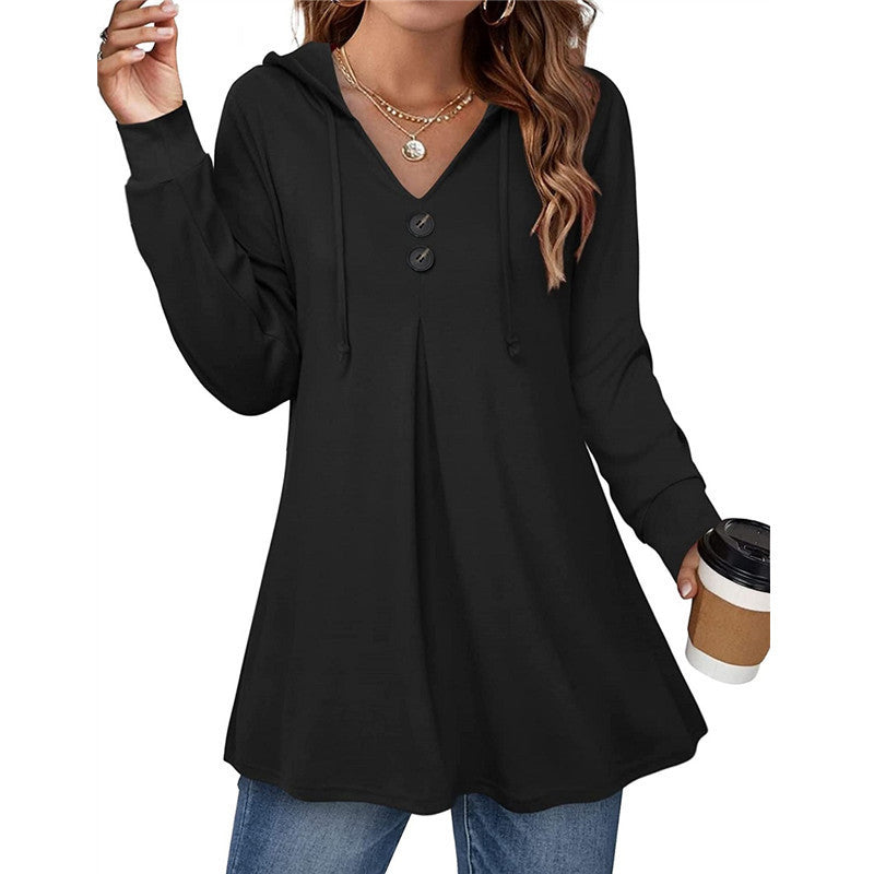 Tunique à capuche asymétrique pour femme avec détail boutonné Berg-Feldt