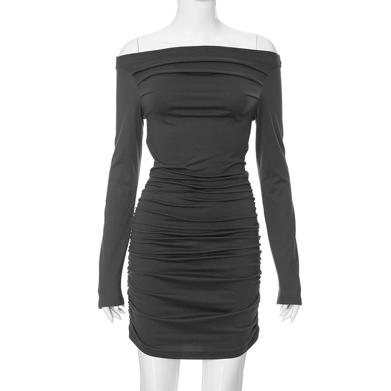 Robe fourreau froncée à épaules dénudées Berg-Feldt pour femme