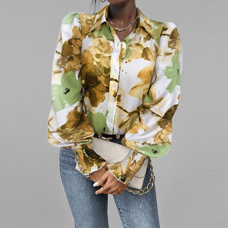Chemisier pour femme à fleurs et manches bouffantes de berg-feldt