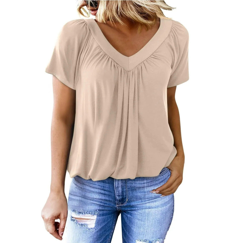 Blouse pour femme élégante avec col en V, fluide et coupe tendance, de berg-feldt