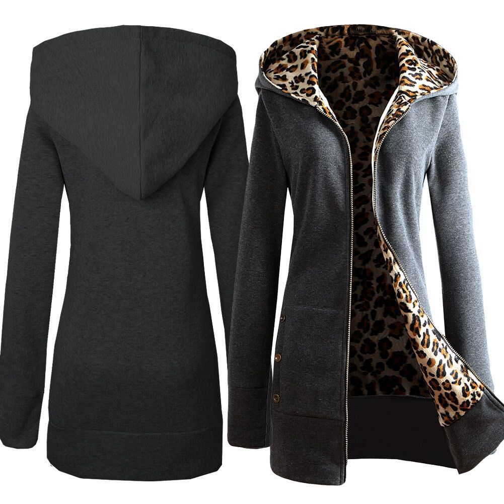 Veste à capuche pour femme doublée léopard Berg-Feldt