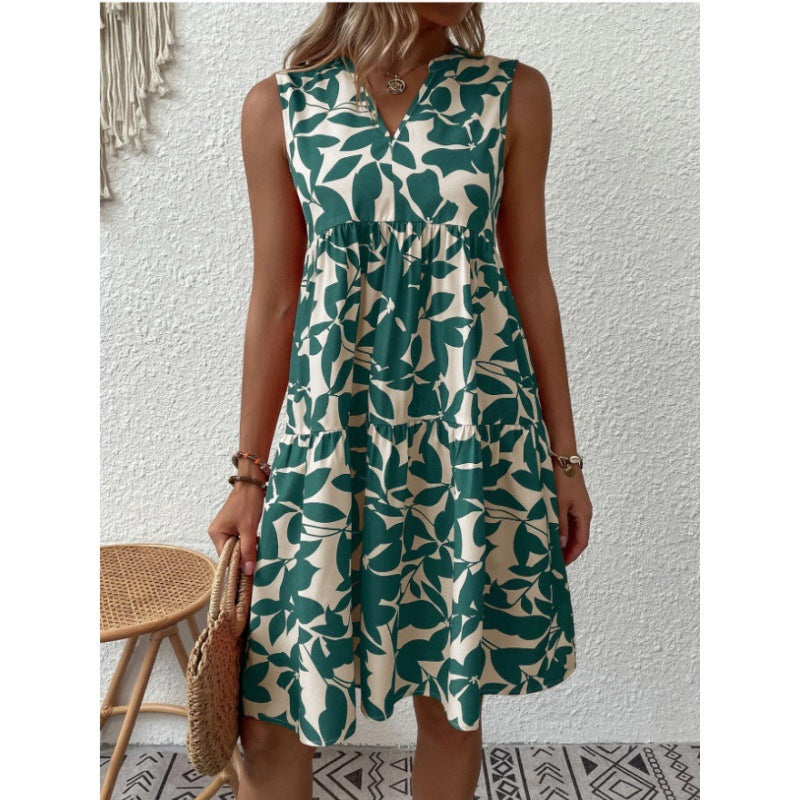 Robe de vacances décontractée pour femme, coupe ample à col en V, de berg-feldt