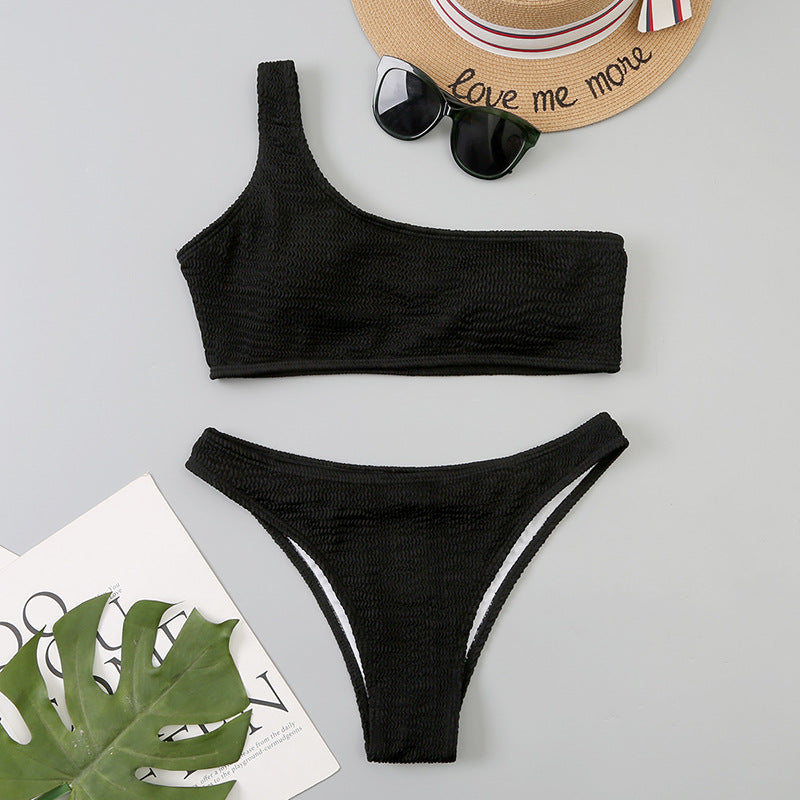 Ensemble bikini côtelé asymétrique Berg-Feldt pour femme