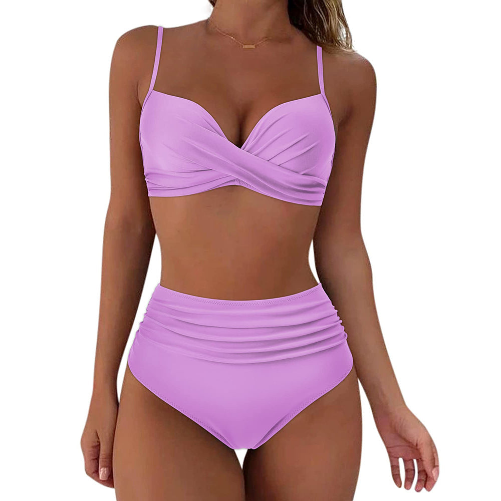 Ensemble de bikini taille haute et imprimé cache-cœur Berg-Feldt pour femme