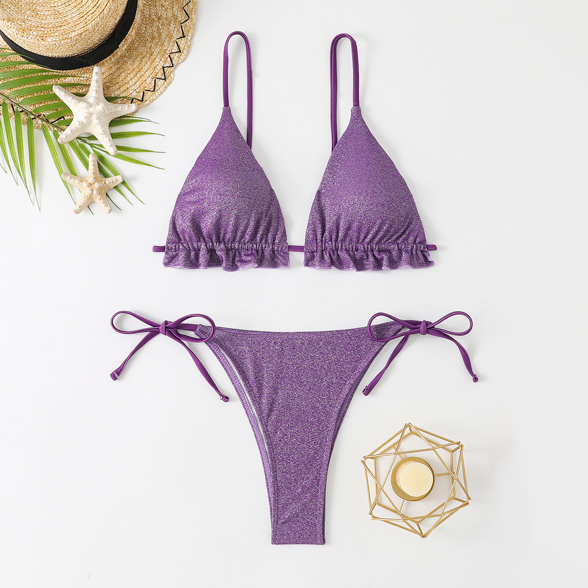 Ensemble bikini pour femme berg-feldt avec volants brillants et bretelles réglables