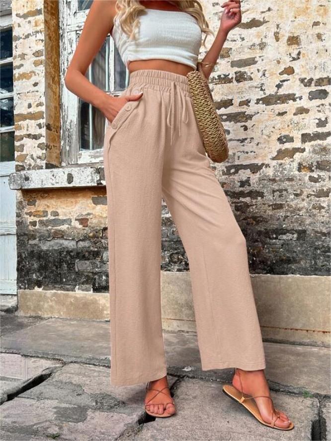 Damen Elegant Casual-Hosen mit Elastischer Bund und Seiten-Taschen Berg-Feldt