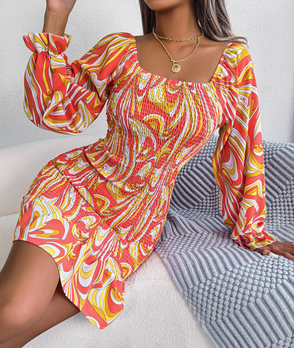 Robe chemise fleurie à volants de berg-feldt