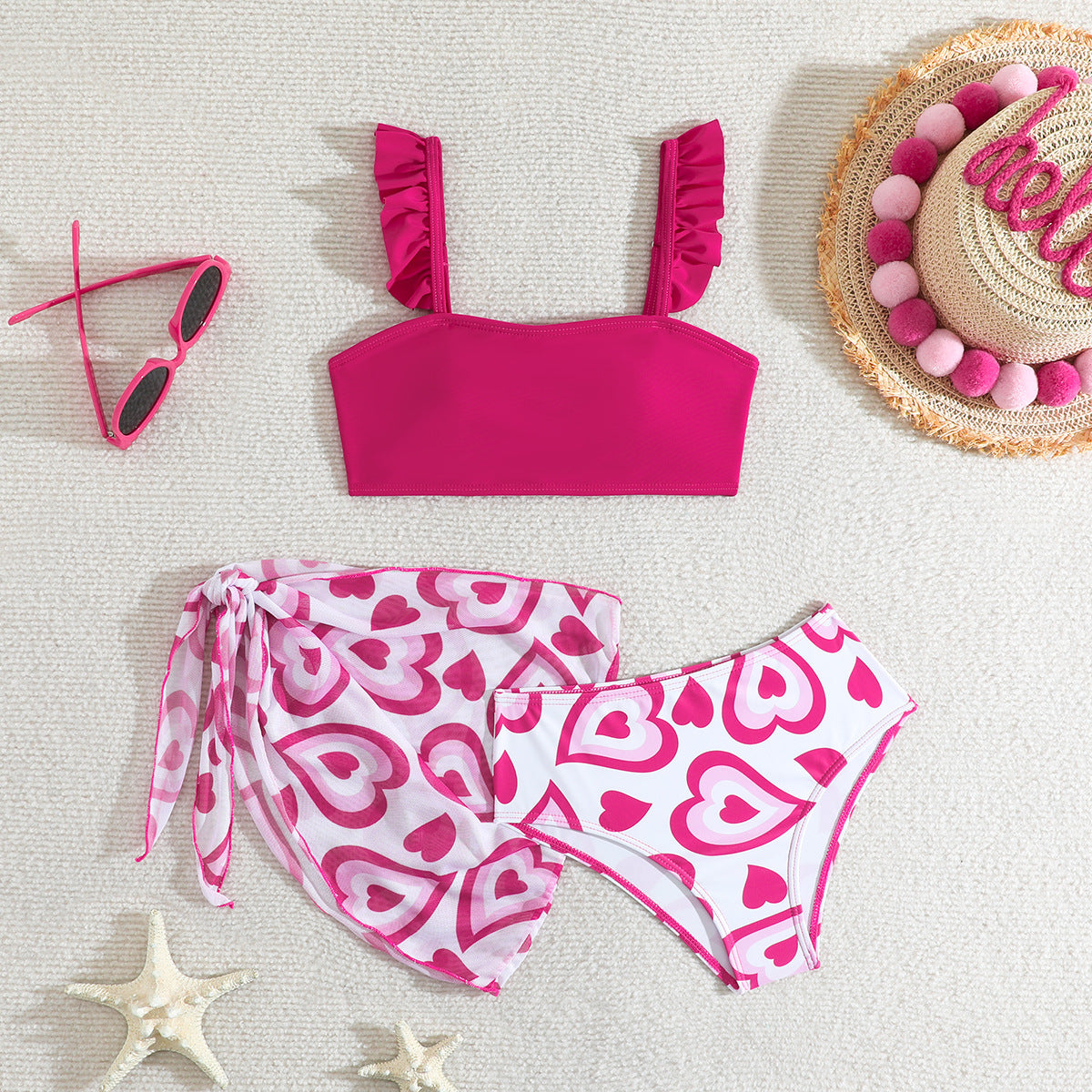 Ensemble bikini pour femme avec motif cœur et volants féminins de berg-feldt