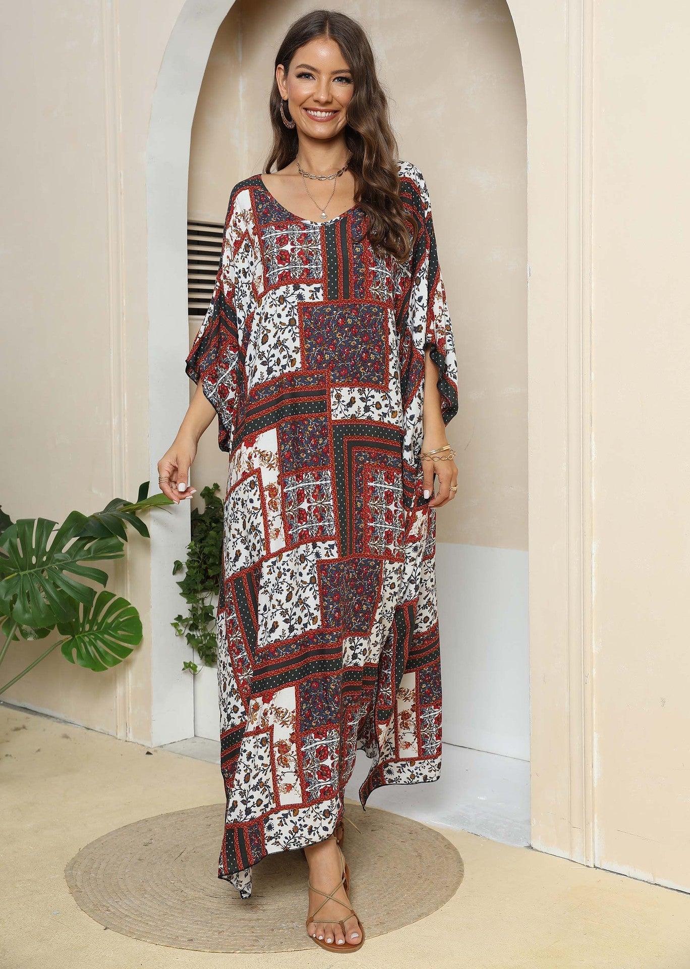 Robe Kaftan Imprimée Bohème de berg-feldt pour Femme