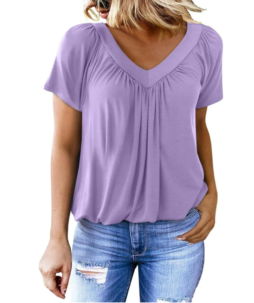 Blouse pour femme élégante avec col en V, fluide et coupe tendance, de berg-feldt