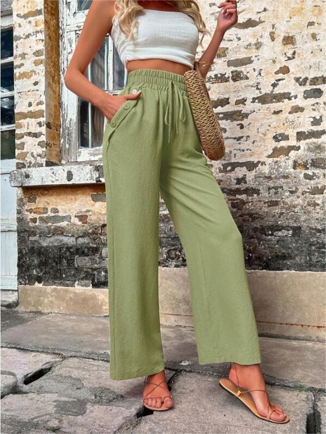 Damen Elegant Casual-Hosen mit Elastischer Bund und Seiten-Taschen Berg-Feldt
