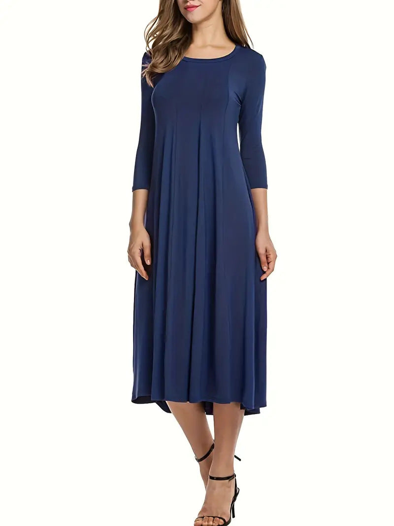 Robe midi pour femme, coupe flatteuse et manches 3/4 Berg-Feldt