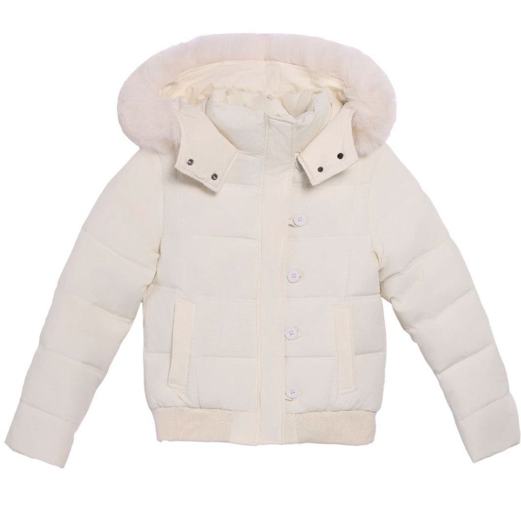 Veste élégante pour femme avec col en fausse fourrure amovible et détails boutonnés Berg-Feldt