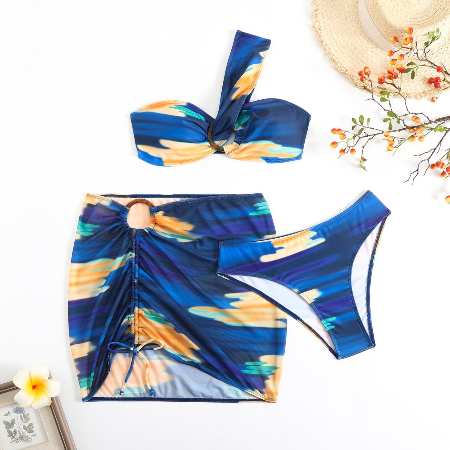 Ensemble de bikini pour femme avec jupe portefeuille tendance et haut réglable de berg-feldt