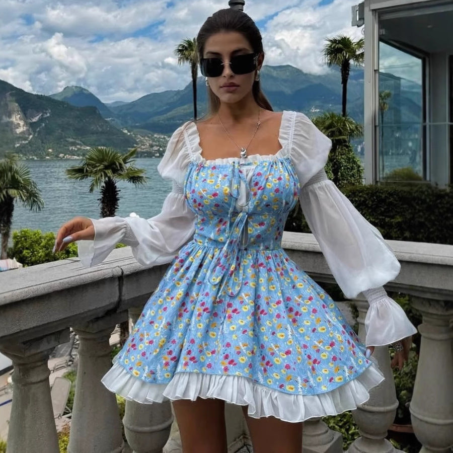 Robe à fleurs pour femme avec volants et manches longues de berg-feldt