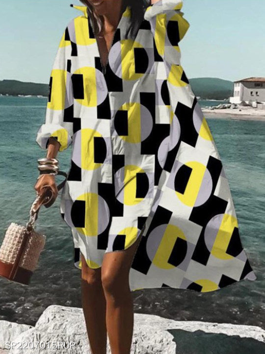 Robe chemise oversize Berg-Feldt pour femme à motif géométrique abstrait