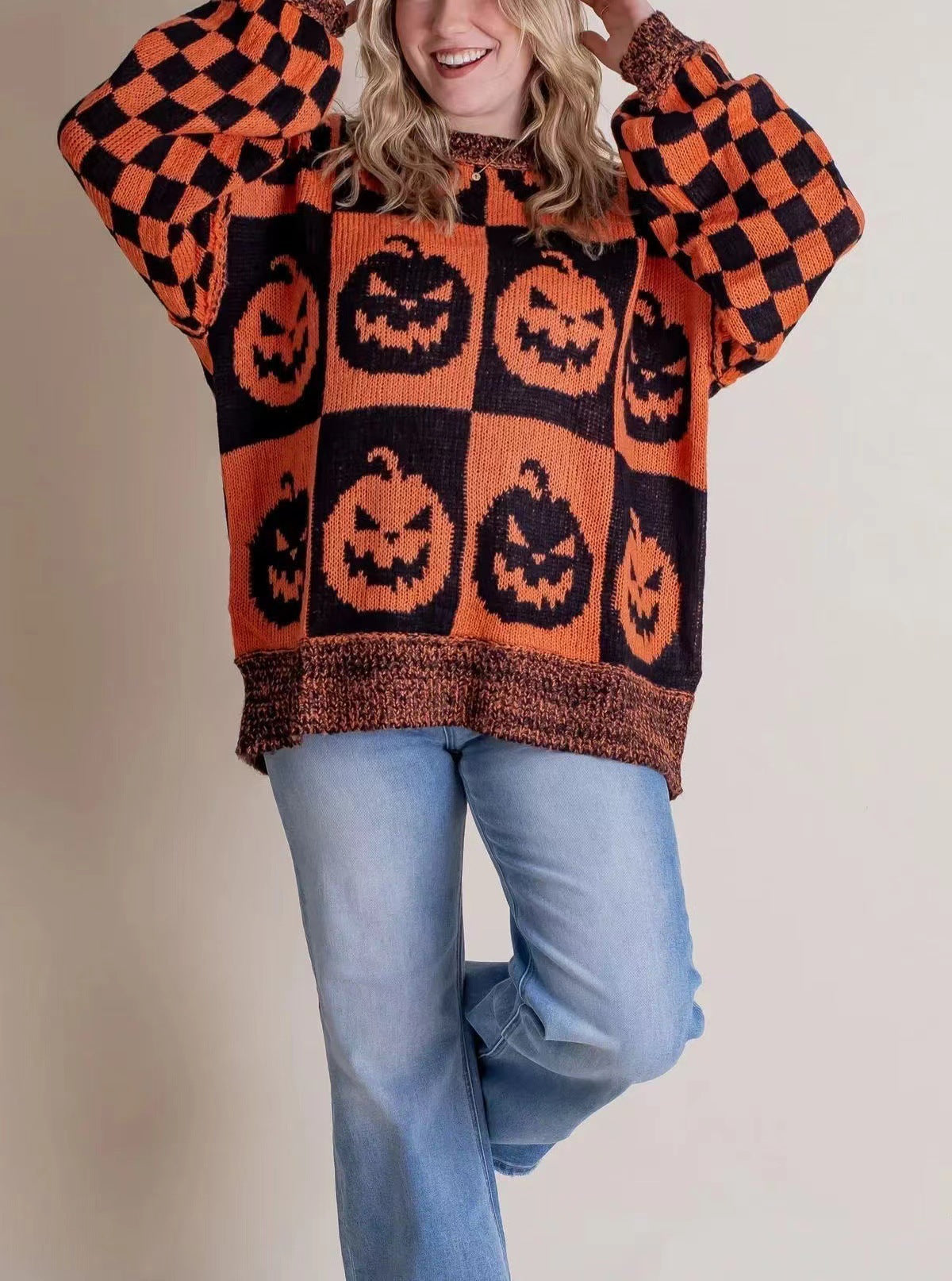 Damen Gros pull douillet en maille avec motif fantôme Berg-Feldt