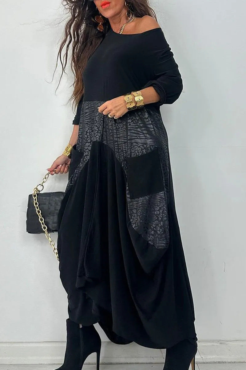 Robe longue femme Berg-Feldt : décontractée, asymétrique, avec poches