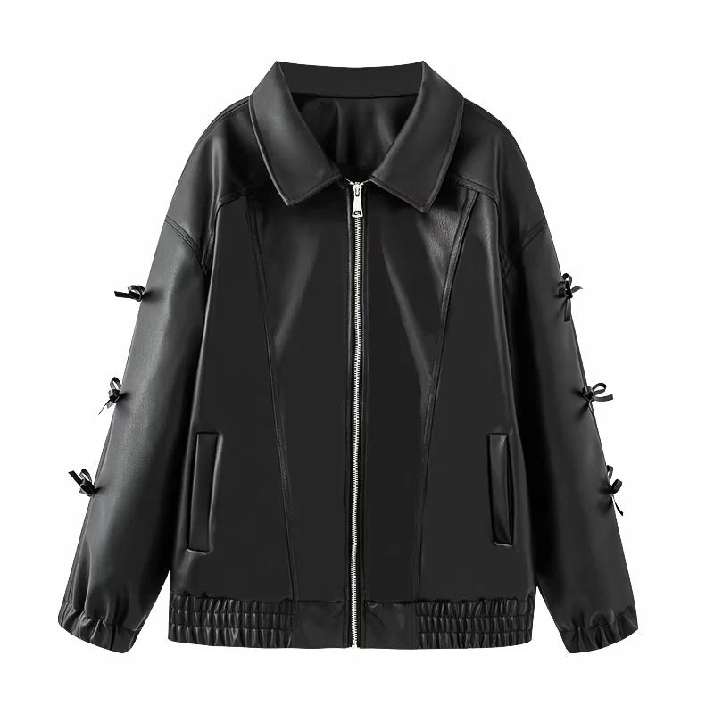 Berg-feldt Women's Stylish Faux Leather Utility Jacket