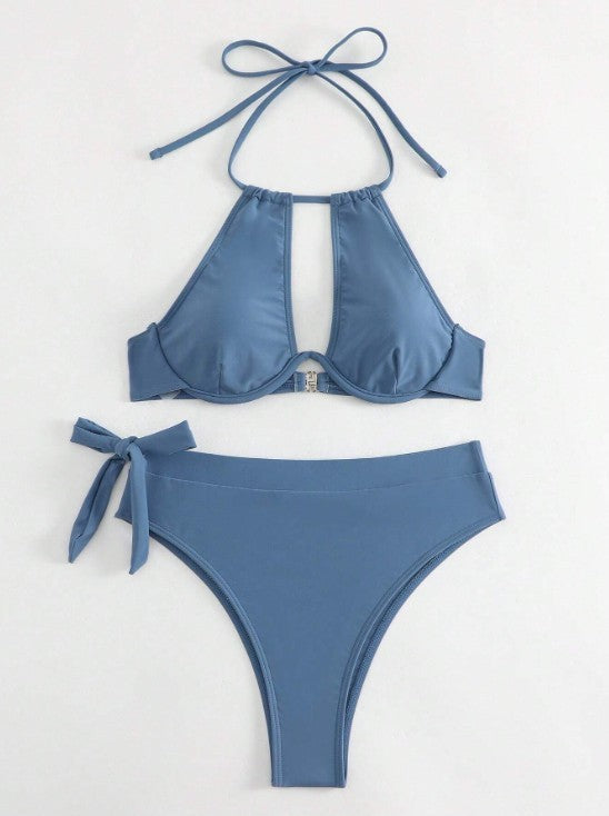 Ensemble bikini Berg-feldt pour femme avec col montant et découpes