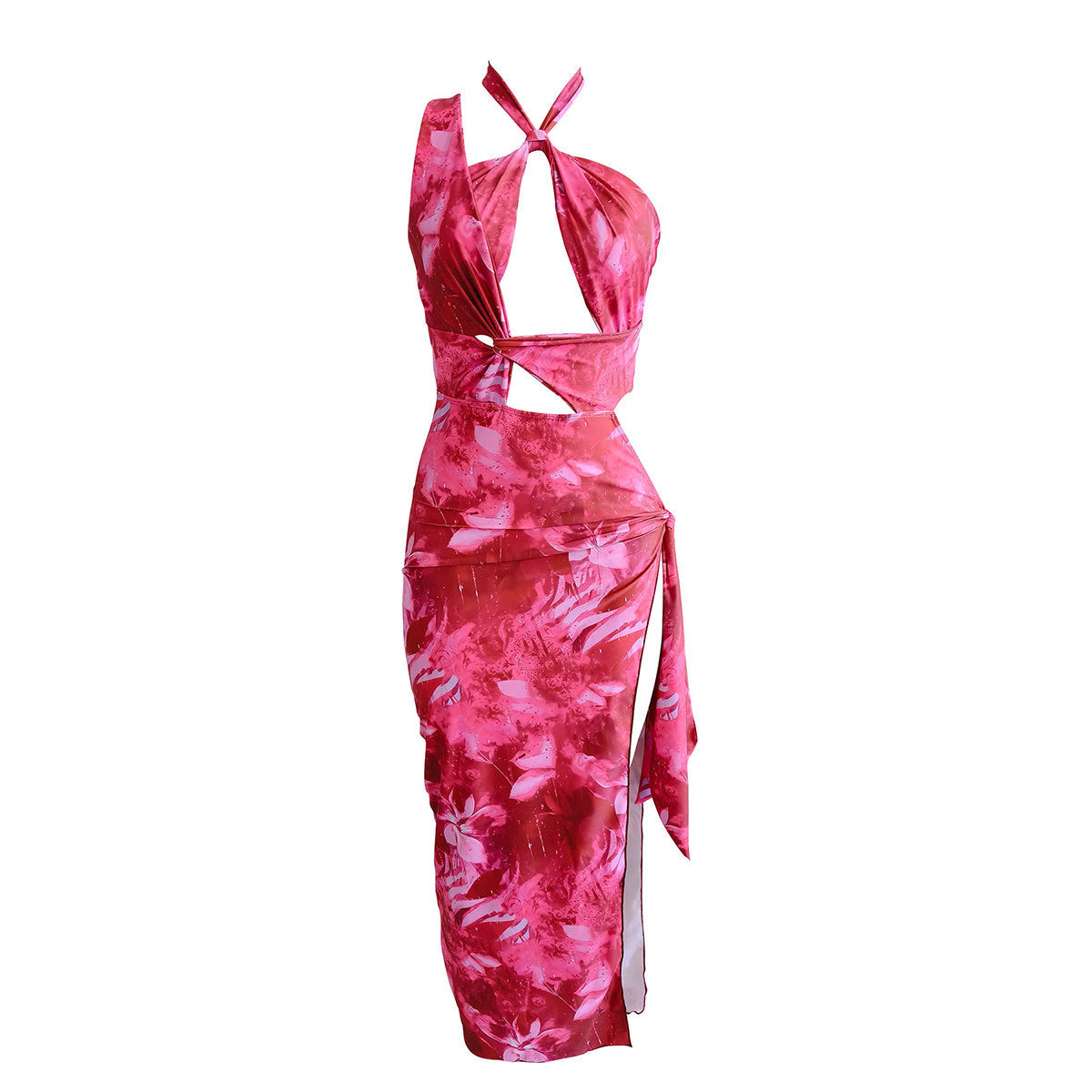Robe longue asymétrique Berg-Feldt pour femme avec découpe tendance