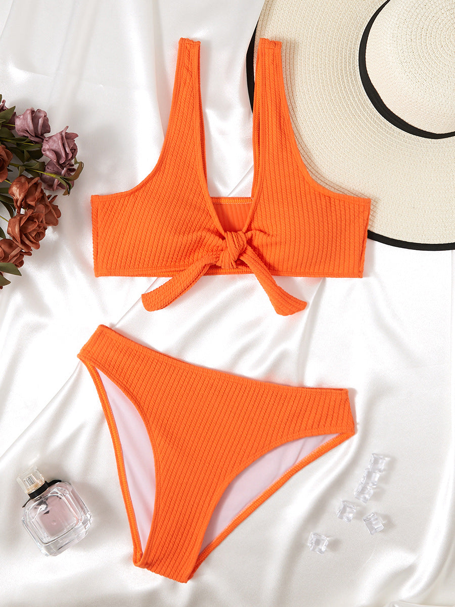 Ensemble de bikini côtelé à col montant Berg-Feldt pour femme