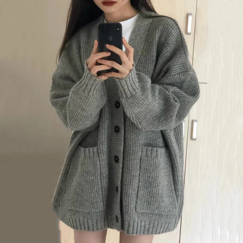 Cardigan femme grosse maille avec grandes poches et coupe décontractée Berg-Feldt