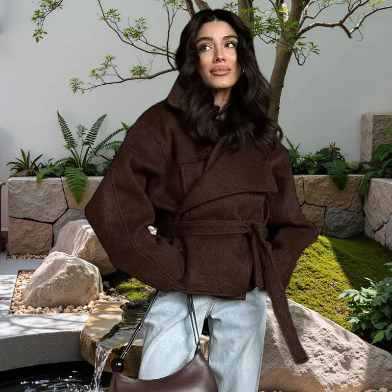 Damen Oversized Wollmantel mit Gürtel Berg-Feldt