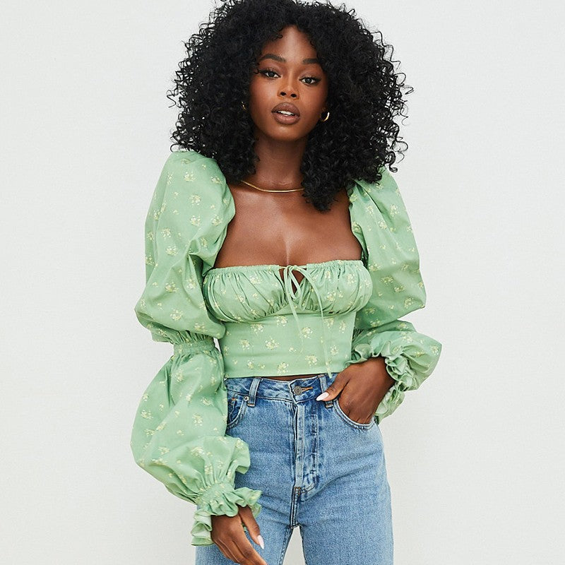 Berg-Feldt Crop Top bouffant à volants pour femme