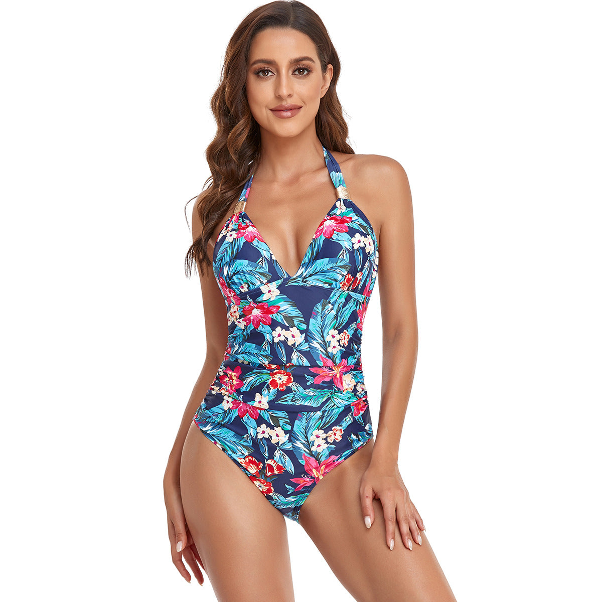 Maillot de bain femme berg-feldt, décolleté en V, imprimé léopard
