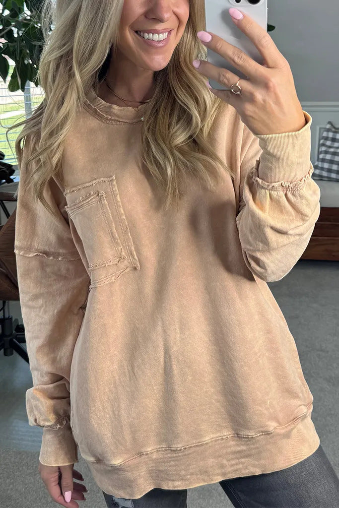 Sweat-shirt décontracté oversize pour femme avec détails à volants Berg-Feldt