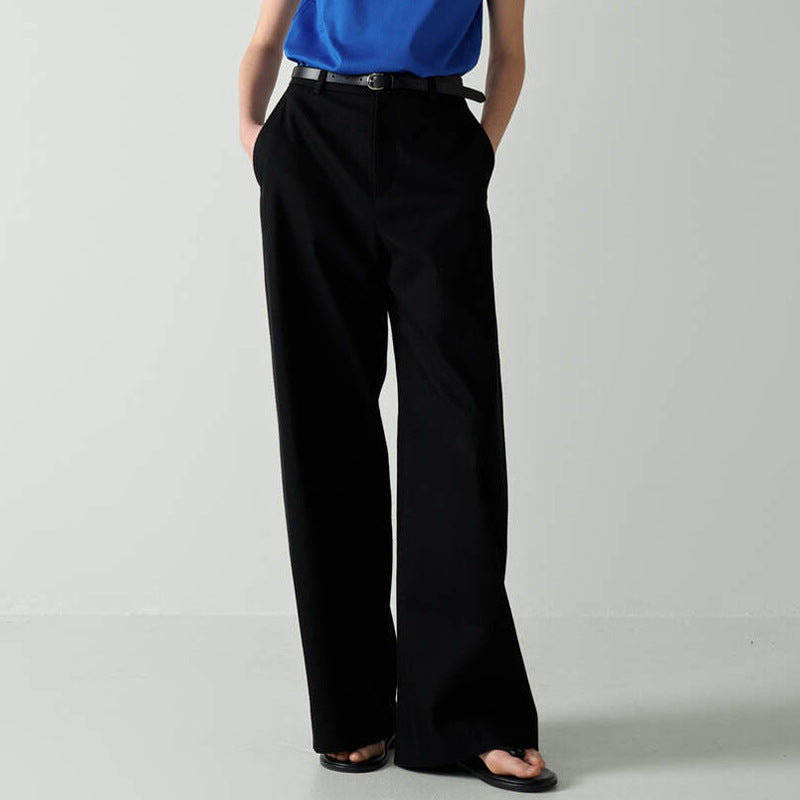 Pantalon large et élégant pour femme, avec plis sur le devant et poches latérales, de berg-feldt