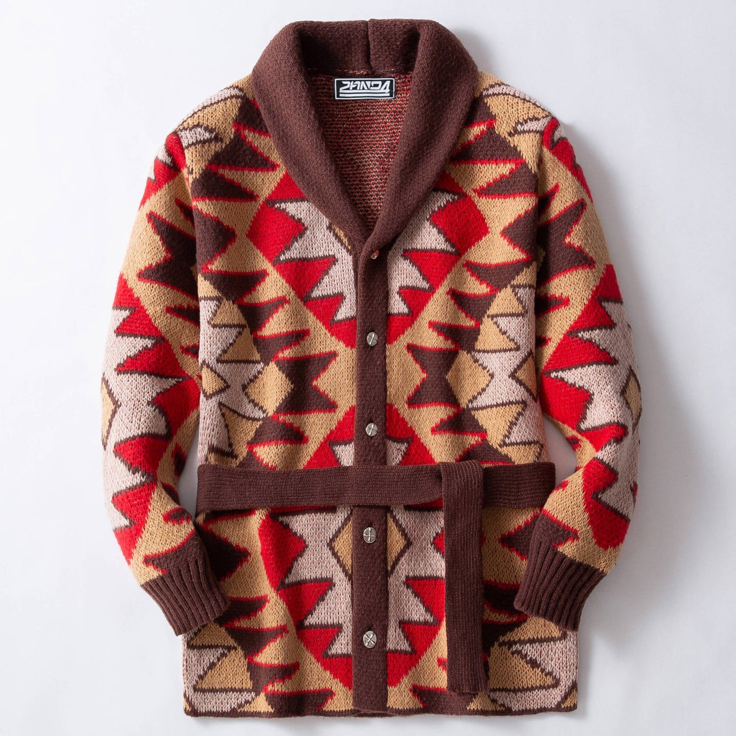 Gilet en maille pour femme à motif géométrique et col large Berg-Feldt