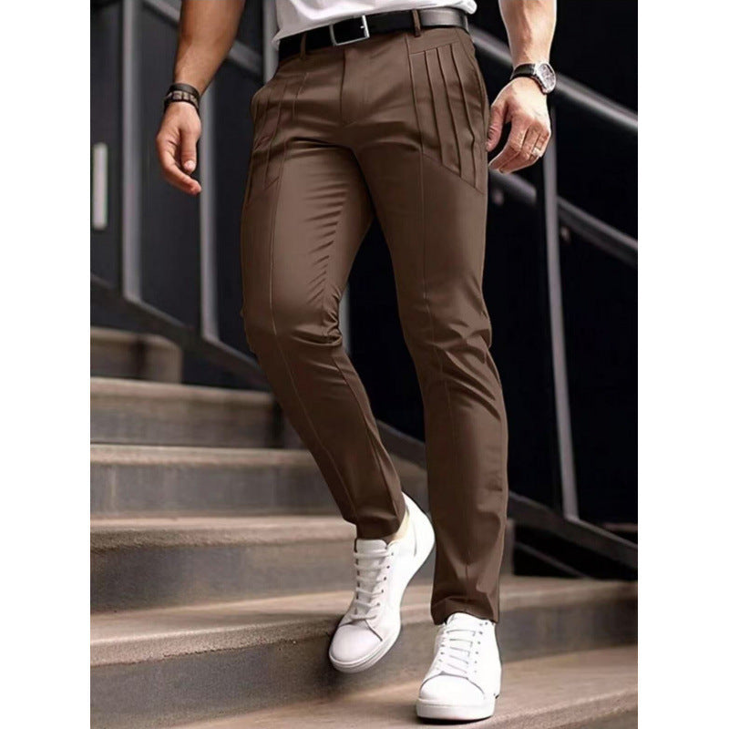 Herren stylische Slim-Fit Anzughose mit plissiertem Design Berg-Feldt