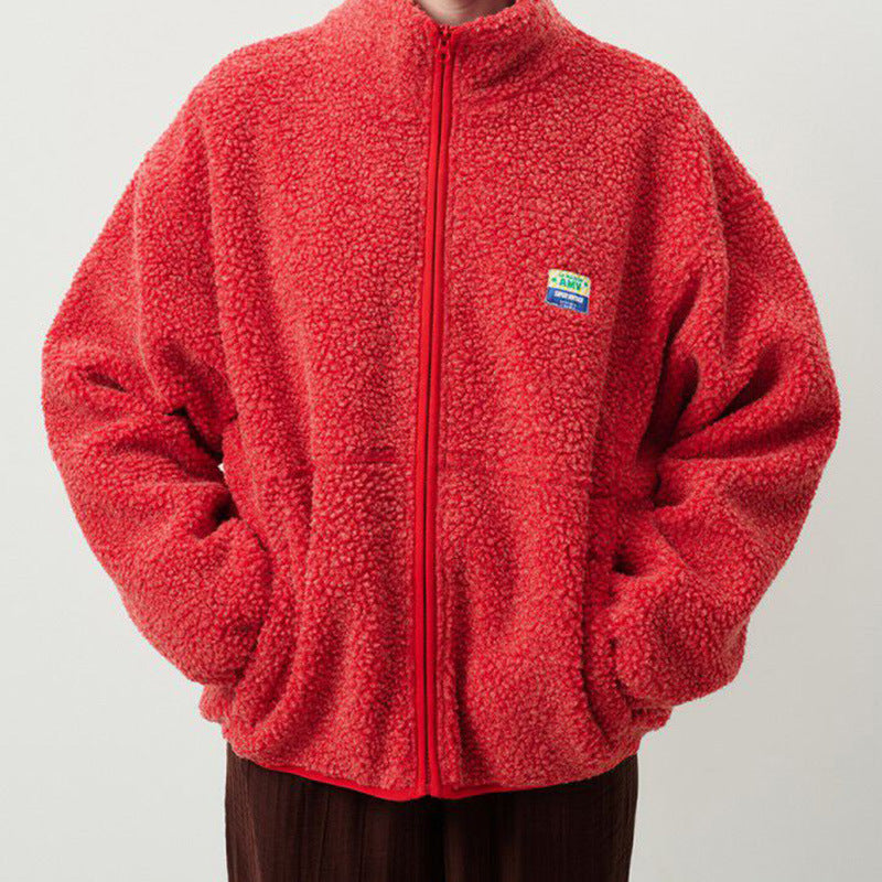 Damen Plüschjacke mit hohem Kragen und seitlichen Taschen Berg-Feldt