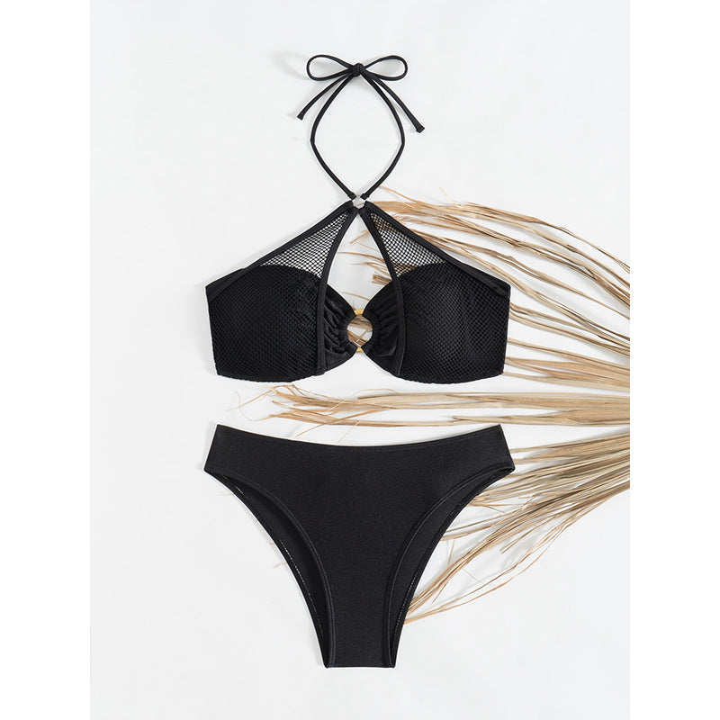 Maillot de bain deux pièces en mesh taille haute Berg-Feldt pour femme