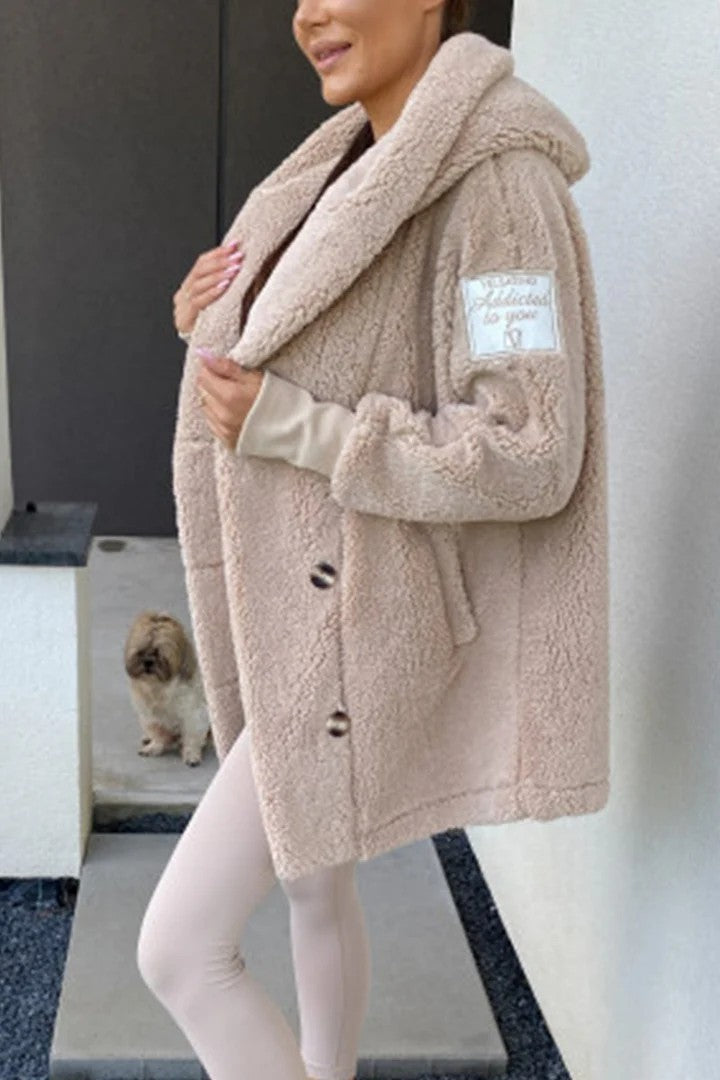 Veste Berg-Feldt Sherpa pour femme avec col oversize