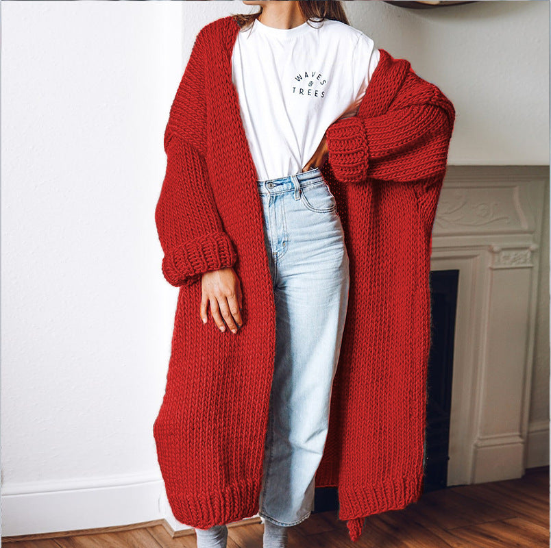 Manteau en tricot épais pour femme, ouvert sur le devant, avec poches profondes Berg-Feldt