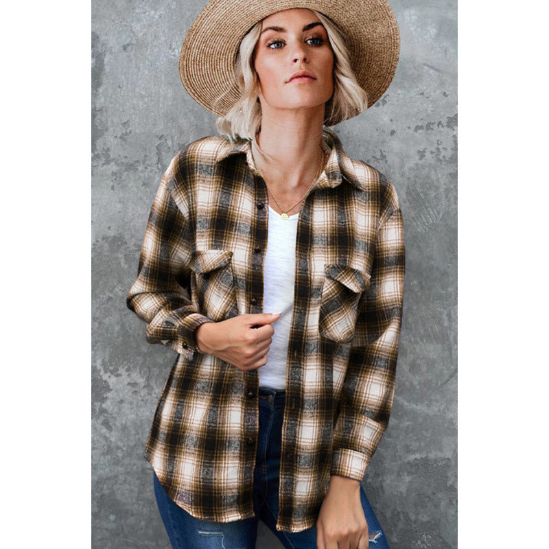 Chemise à carreaux en flanelle Berg-Feldt pour femme
