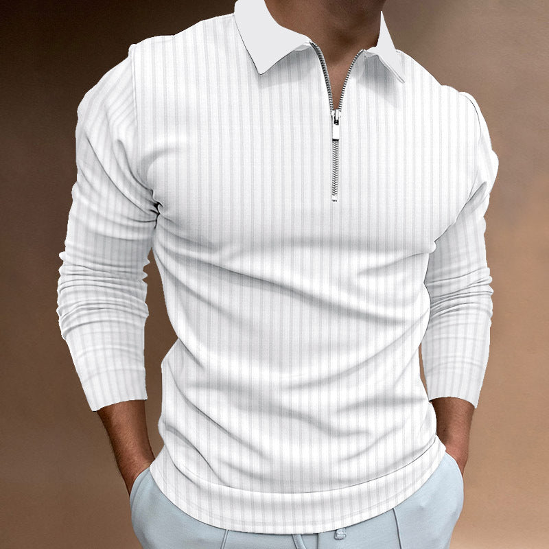 Polo pour homme avec fermeture éclair élégante et design texturé Berg-Feldt