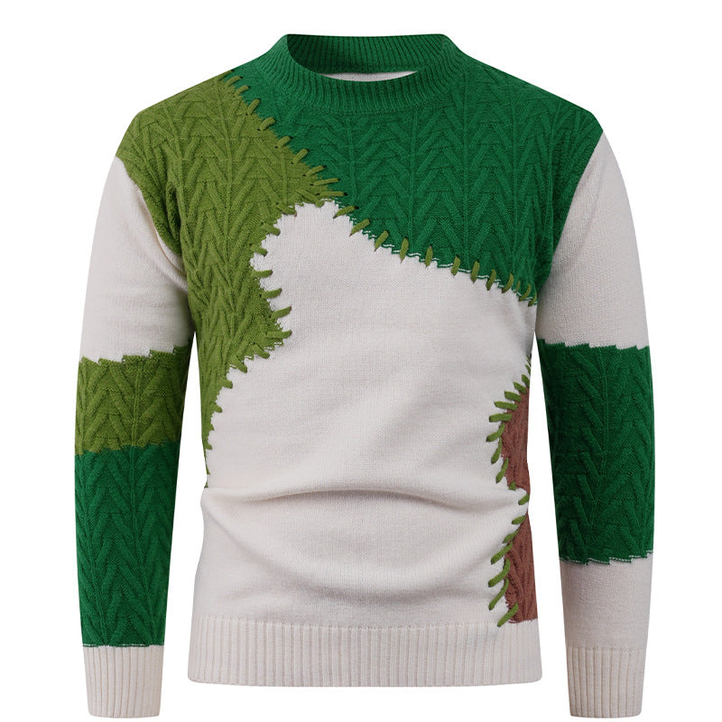 Pull en tricot tendance pour homme avec motif patchwork créatif Berg-Feldt