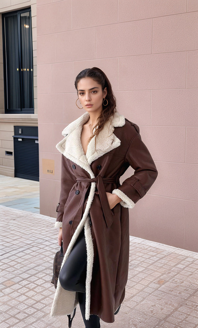 Trench-coat long en teddy pour femme Berg-Feldt
