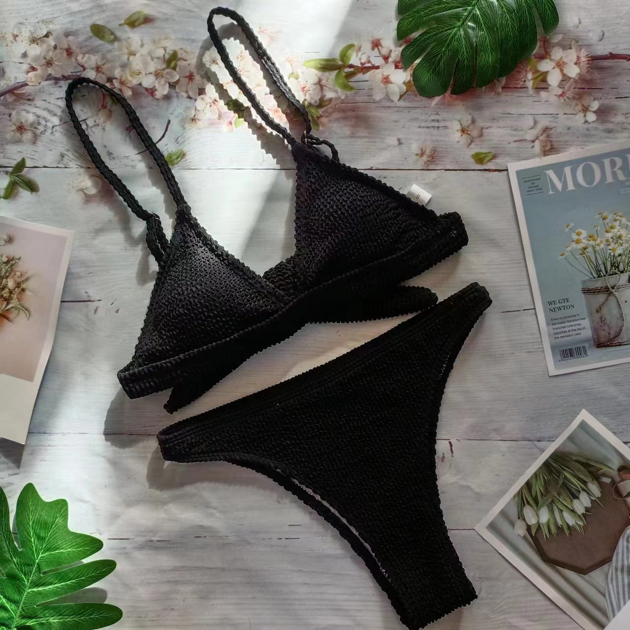 Ensemble de bikini Berg-Feldt pour femmes : Haut triangle tressé avec bretelles réglables