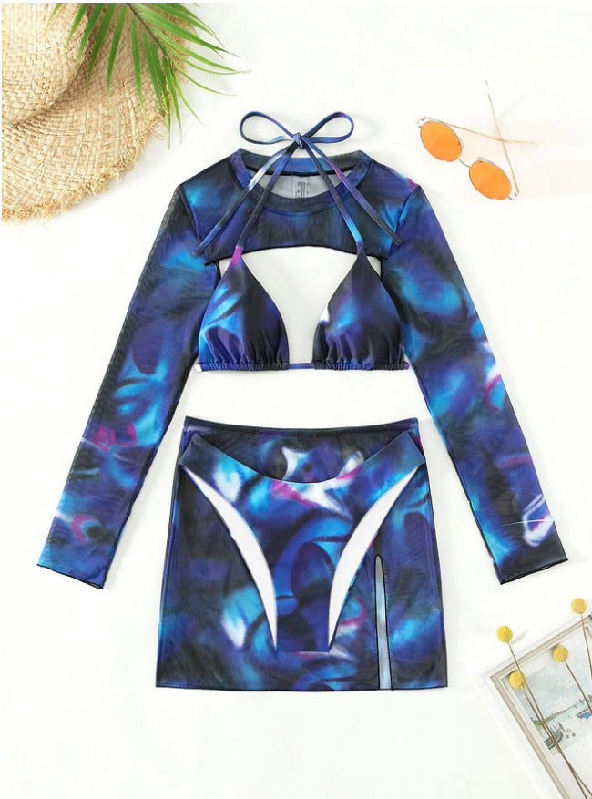 Ensemble maillot de bain élégant pour femme avec manches longues et jupe assortie de berg-feldt