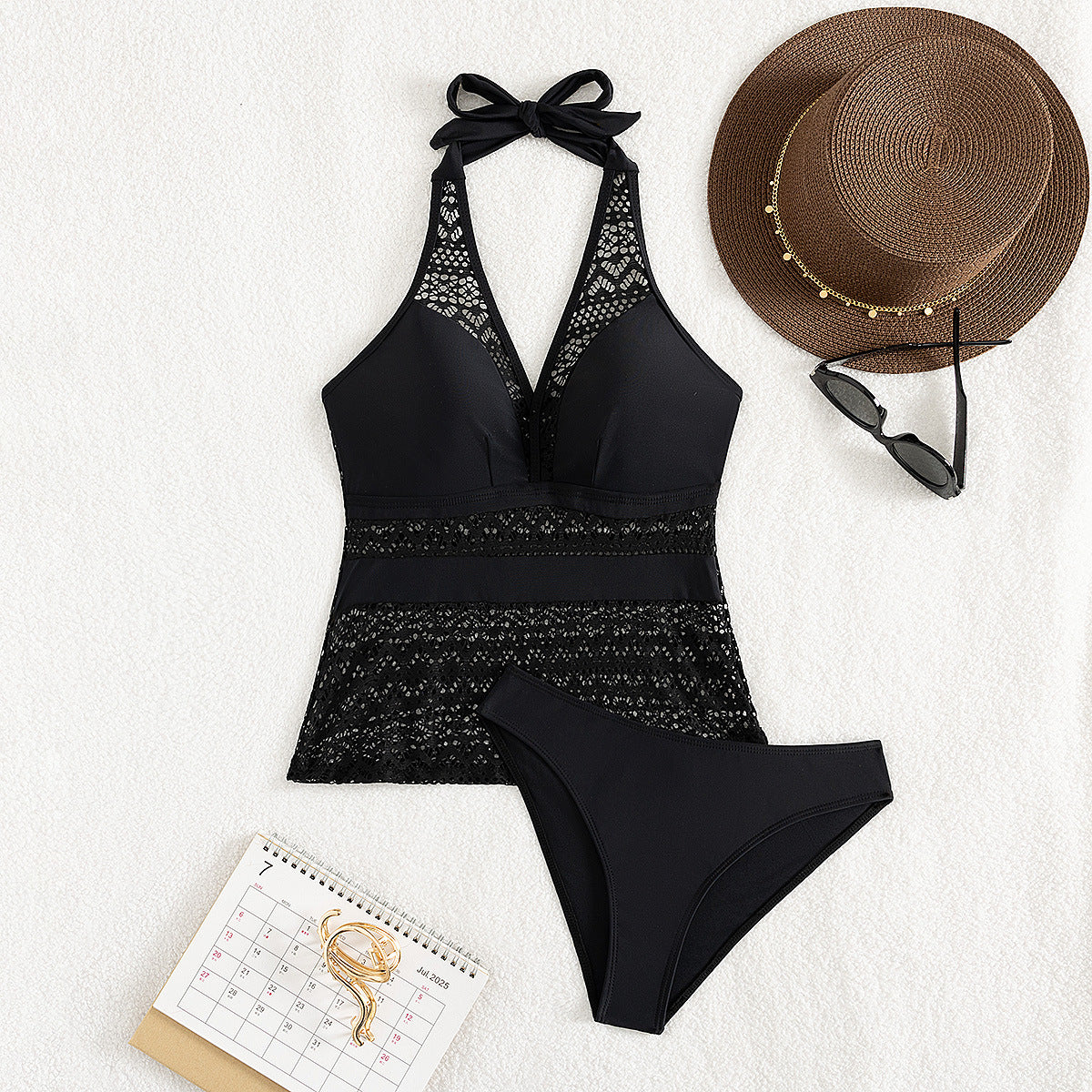 Élégant ensemble tankini pour femme avec dentelle et culotte taille haute de berg-feldt