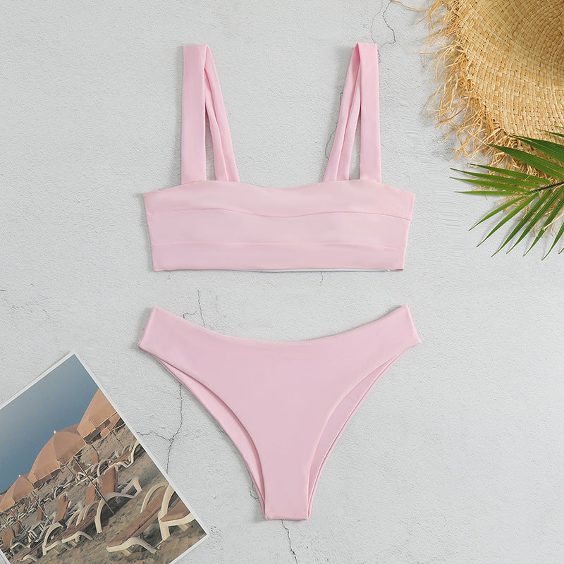 Haut de maillot de bain femme sportif avec larges bretelles et fronces de berg-feldt